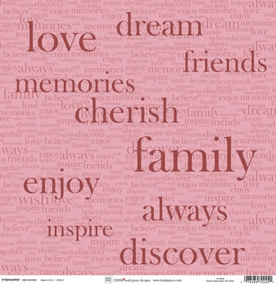 Heidi Grace - The Garden - Garden Words 12x12 shimmer & glitter paper  (pack of 5)