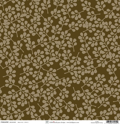 Heidi Grace - The Woodland - Foliage with Flocking 12x12 shimmer & glitter paper  (pack of 5)