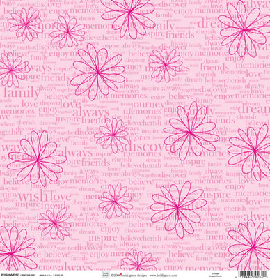 Heidi Grace - The Bouquet - Bouquet Words 12x12 paper  (pack of 10)