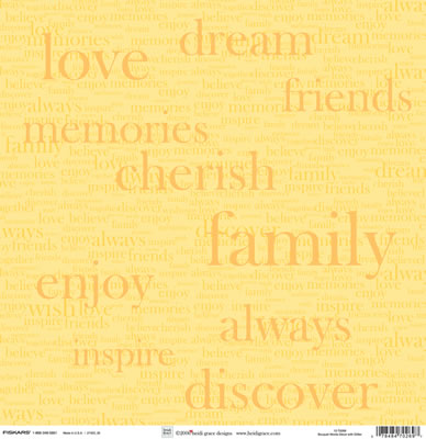 Heidi Grace - The Bouquet - Bouquet Words 12x12 Shimmer & Glitter paper  (pack of 5)