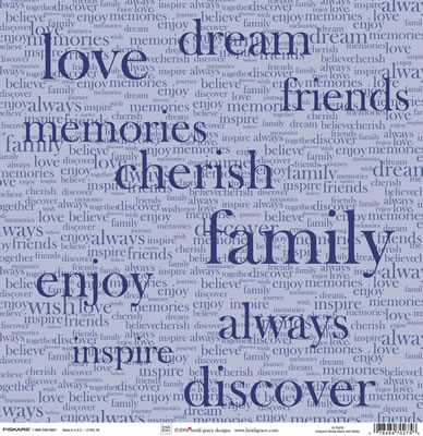 Heidi Grace - The Vineyard - Vineyard Words 12x12 shimmer & glitter paper  (pack of 5)