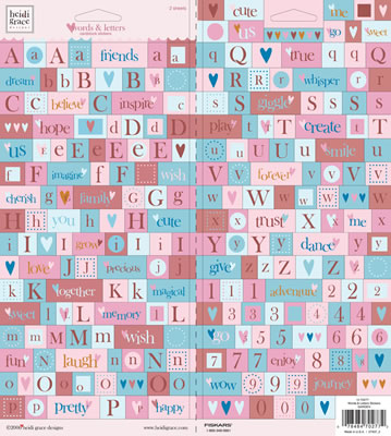 Heidi Grace - The Garden - Sticker Words  (sold in 3's)
