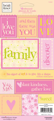 Heidi Grace - The Bouquet - Sticker Phrases  (sold in 3's)