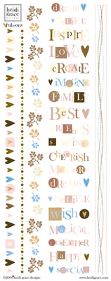 Heidi Grace - Woodland - Words & Borders Rub-ons  (sold in 3's)