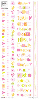 Heidi Grace - Bouquet - Words & Borders Rub-ons  (sold in 3's)