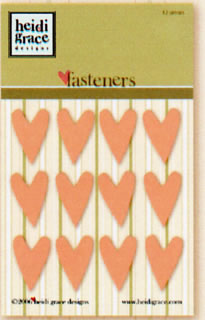 Heidi Grace - Orchard - Heart Fasteners Cantaloupe  (sold in 3's)