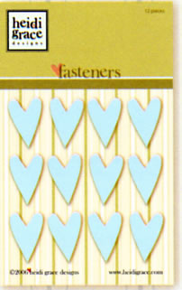 Heidi Grace - Snowflake Park - Heart Fasteners Ice Blue  (sold in 3's)