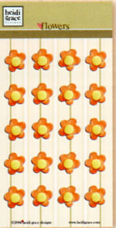 Heidi Grace - Orchard - Flowers Orange  (sold in 3's)