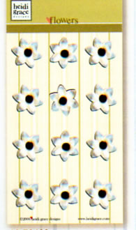Heidi Grace - Snowflake Park - Blue & White Flowers  (sold in 3's)