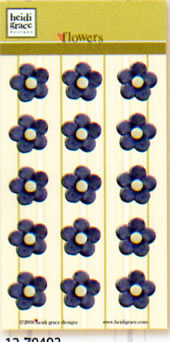 Heidi Grace - Snowflake Park - Blue Flowers  (sold in 3's)