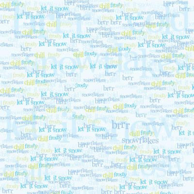 Heidi Grace - Let it Snow - Shimmer Words 12x12 paper  (pack of 5)
