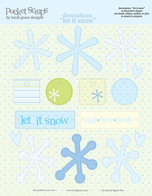 Heidi Grace - Let it Snow - Plastic Decorations  (sold in 3's)