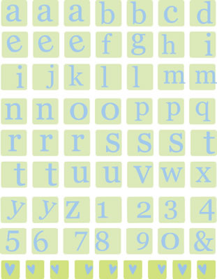 Heidi Grace - Inspire Me - Plastic Stickers Small Square Alpha  (sold in 3's)