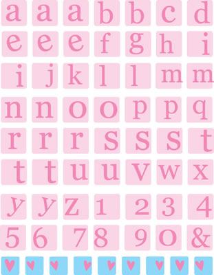 Heidi Grace - Loving You - Plastic Stickers Small Square Alpha  (sold in 3's)
