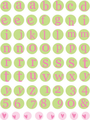 Heidi Grace - Loving You - Plastic Stickers Small Circle Alpha  (sold in 3's)