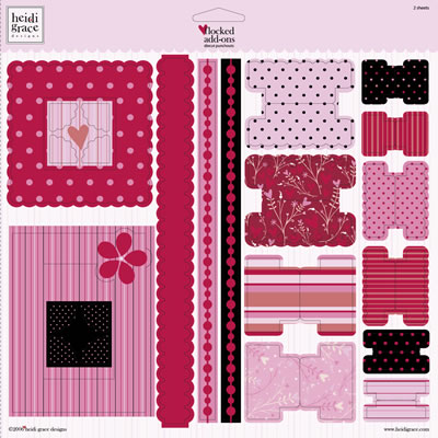 Heidi Grace - Love Blossoms - Flocked Add Ons Punchouts  (sold in 3's)