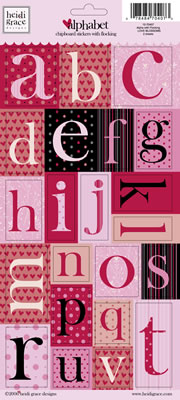 Heidi Grace - Love Blossoms - Chipboard Alphas with Flocking  (sold in 3's)