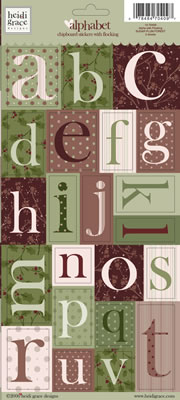 Heidi Grace - Sugar Plum Forest - Chipboard Alphas with Flocking  (sold in 3's)