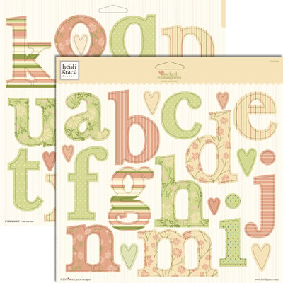 Heidi Grace - Orchard - Flocked Monograms Punchouts  (sold in 3's)