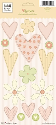 Heidi Grace - Snowflake Park - Chipboard Shapes with Glitter  (sold in 3's)