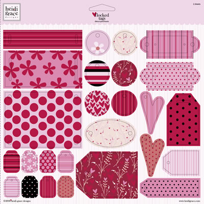 Heidi Grace - Love Blossoms - Flocked Tags Punchouts  (sold in 3's)