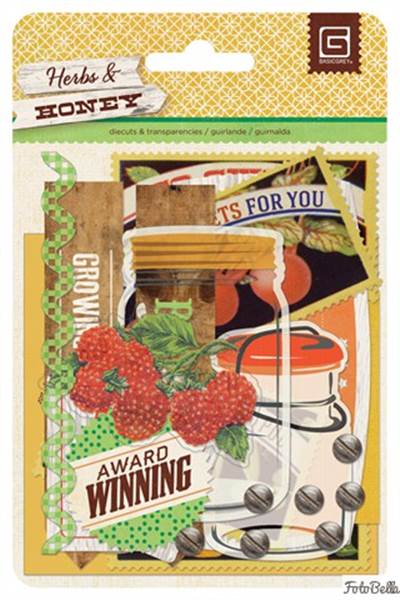 Basic Grey - Herbs & Honey - Die Cuts and Transparencies (Sold in packs of 6)