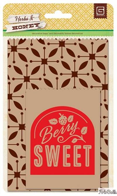 Basic Grey - Herbs & Honey - Printed kraft bags (Sold in packs of 6)