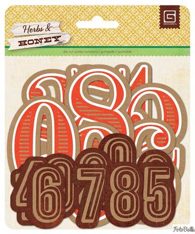 Basic Grey - Herbs & Honey - Jumbo kraft numbers (Sold in packs of 6)