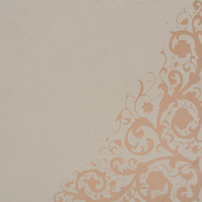 Hambly Screen Prints - 12x12 screen printed paper - Corner Vine - Metallic Copper on Kraft  (pack of 5)
