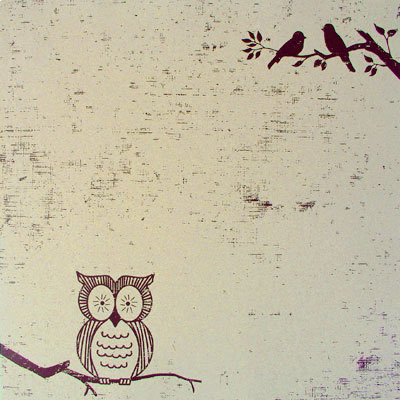 Hambly Screen Prints - 12x12 screen printed paper - Out on a Limb - Brown on Kraft  (pack of 5)