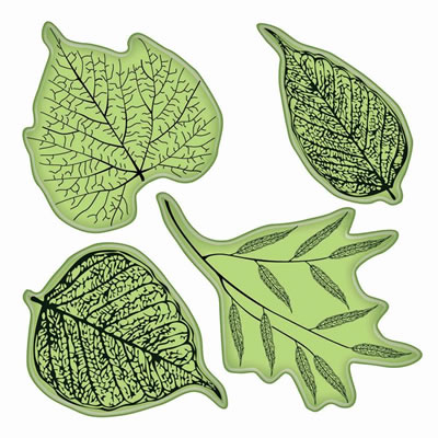 Inkadinkado - Stamping Gear - Fossil Leaves 4x6 Cling Stamps  (sold individually)