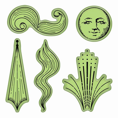 Inkadinkado - Stamping Gear - Celestial 4x6 Cling Stamps  (sold individually)