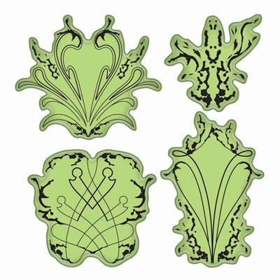 Inkadinkado - Stamping Gear - Spiriling Inferno 4x6 Cling Stamps  (sold individually)