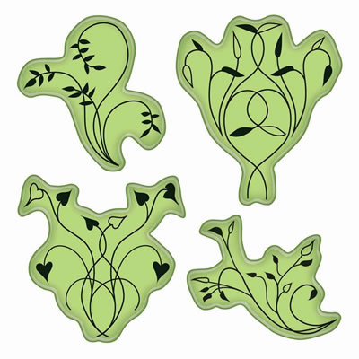 Inkadinkado - Stamping Gear - Twisted Vines 4x6 Cling Stamps  (sold individually)