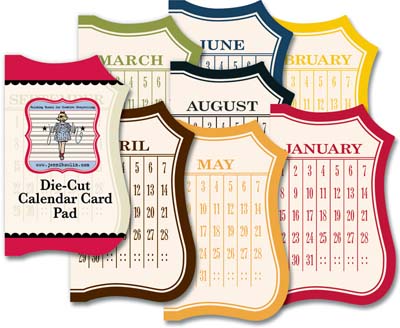 Jenni Bowlin - Die-Cut Paper Pad - Calendar  (sold in 3's)