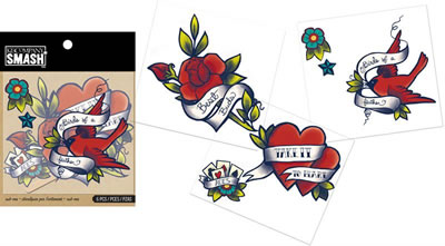 K&Co SMASH - Classic Tattoo Rub-ons  (sold in 3's)