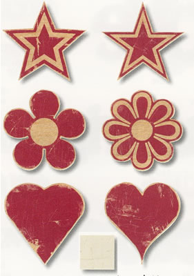 Lil David Designs - Vintage Wood Shapes Butter  (sold in 3's)
