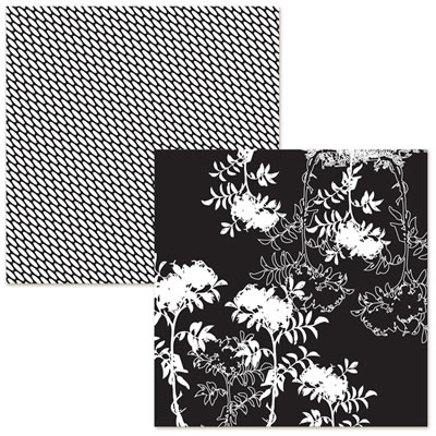 Luxe Designs - Classic Black II - Fresh Cut Flowers 12x12 d/sided paper  (pack of 10)