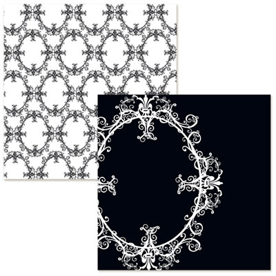 Luxe Designs - Classic Black II - Vintage Frames 12x12 d/sided paper  (pack of 10)