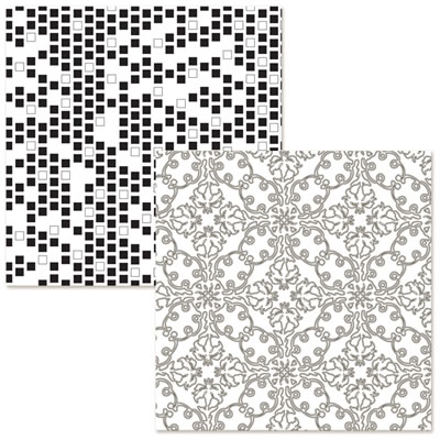 Luxe Designs - Classic Black II - Cookie Dough 12x12 d/sided paper  (pack of 10)