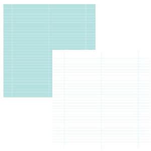 Luxe Designs - Simple Ledger Turquoise 12x12 d/sided paper  (pack of 10)