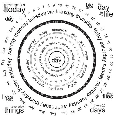 Luxe Designs - It's About Time - Concentric Calendar 12x12 paper  (pack of 10)