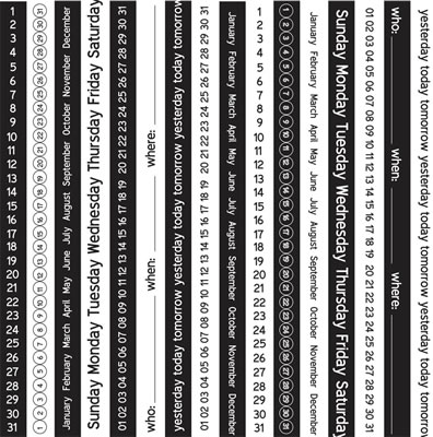 Luxe Designs - It's About Time - Calendar Stripe 12x12 paper  (pack of 10)