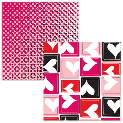 Luxe Designs - Trinket - Heart Throb 12x12 d/sided paper  (pack of 10)