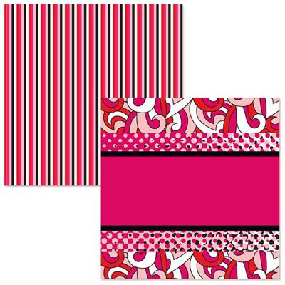 Luxe Designs - Trinket - Stripe 12x12 d/sided paper  (pack of 10)