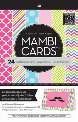 Me & My Big Ideas - Card Pack - Bright Colours  (sold in 3's)