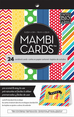 Me & My Big Ideas - Card Pack - Primary Colours  (sold in 3's)
