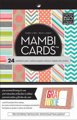 Me & My Big Ideas - Card Pack - Designer Colours  (sold in 3's)