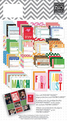 Me & My Big Ideas - Pocket Pages - Themed Cards 72pc - Months of the Year  (sold in 3's)
