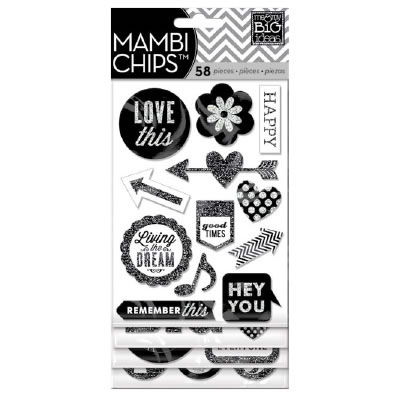 Me & My Big Ideas -  Specialty Icon Glitter Chip Stickers Flip Pack - Hey You  (sold in 3's)